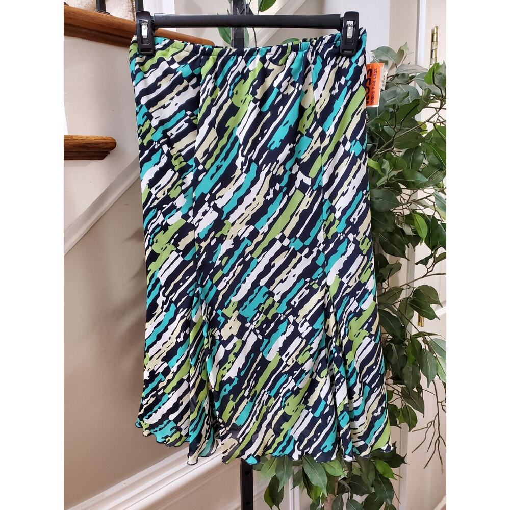 Ross Women Multicolor Polyester A-Line Pull On Casual Knee Length Skirt Size 10